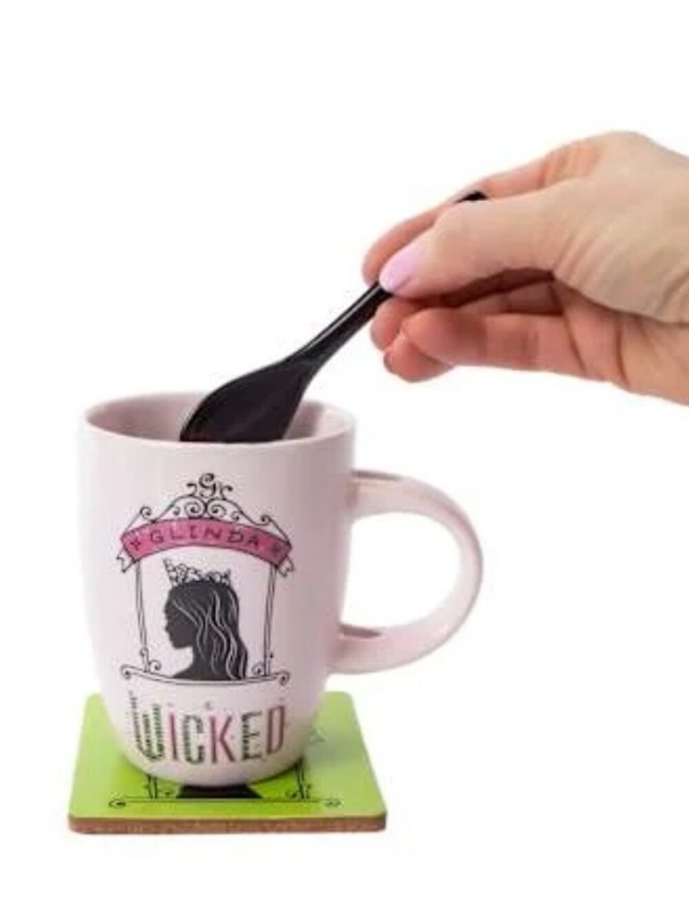 Wicked Themed "Glinda" Ceramic Mug, Coaster Bundle Set - 3 Pcs NIB - Picture 4 of 6
